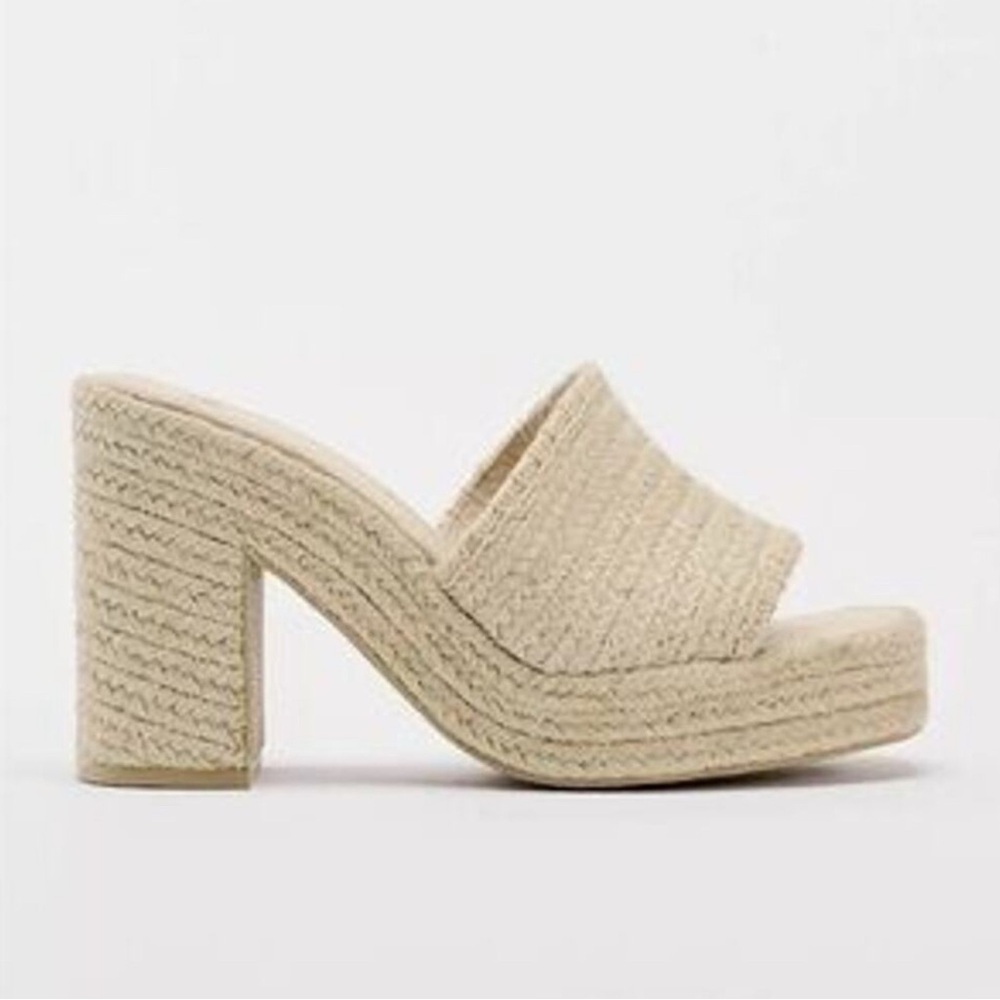 Zara Woven Platform Mules